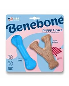 Benebone Pack Bounce Bone-Wishbone Puppy Bacon