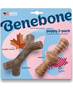 Benebone Pack Maplestick Zaggler Puppy bacon