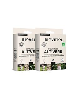 Biovetol Alt’vers Bio Petit Chien < 20kg 6 bouchées x 2 boîtes
