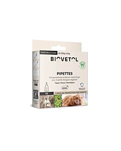 Biovetol Pipette antiparassitarie Bio gatto /gattino x3
