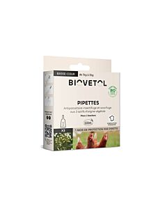 Biovetol Pipettes antiparasitaires basse-cour 3 x 0,85 ml - La Compagnie des Animaux