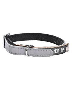 Bobby Collare riflettente porta indirizzo gatto grigio