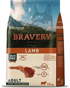 Bravery Chien Adulte Medium & Large Agneau Sans céréales 12 kg


