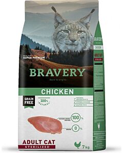 Bravery Chat Adulte Stérilisé Poulet Sans céréales 7 kg

