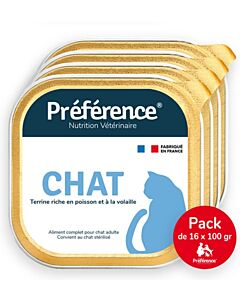 Préférence Chat Humide Poisson et Volaille 16 x 100 g