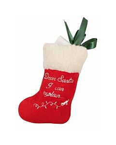 Croci Chaussette de Noel chat rouge 15 cm