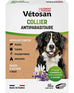 Clément Thékan Vetosan Collier antiparasitaire chien 68 cm
