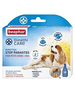 Beaphar Diméthicare Stop Parasites 6 pipettes pour petit chien <15 kg
