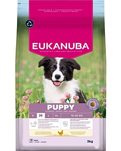 Croquettes Eukanuba pour Chiot , taille M au Poulet 3 kg
