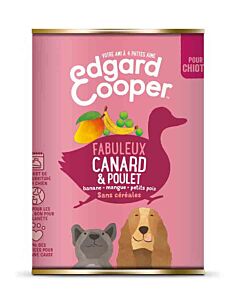 Edgard & Cooper Boite Canard et Poulet Chiot 6 x 400 g - La Compagnie des Animaux
