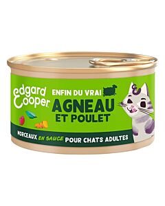 Edgard & Cooper Chat Adulte Agneau et Poulet sans céréales 18 x 85 g