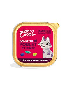 Edgard & Cooper Chat Senior Poulet et Dinde sans céréales 18 x 85 g