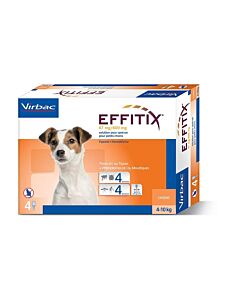 Effitix Spot On petit chien 4 - 10 kg 4 pipettes

