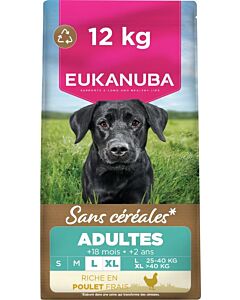 Eukanuba Sans Céréales Chien Adulte L/XL Poulet 12 kg
