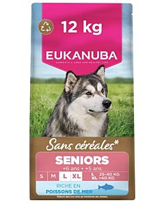 Eukanuba Sans Céréales Chien Senior L/XL Poisson 12 kg