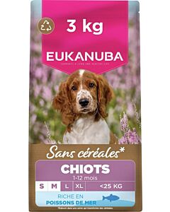 Eukanuba Sans Céréales Chiot S/M Poisson 3 kg