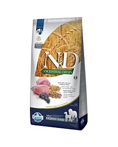 Farmina N&D Ancestral Grain Croquettes Chien Adulte Medium/Maxi agneau myrtille 12 kg

