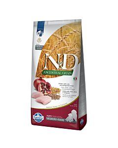 Farmina N&D Ancestral Grain Croquettes Chiot Medium/Maxi poulet grenade 12 kg
