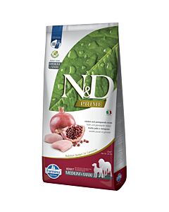 Farmina N&D Prime Crocchette Cane Adulto Medium/Maxi pollo e melograno 12 kg