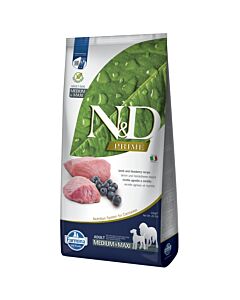 Farmina N&D Prime Crocchette Cane Adulto Medium/Maxi agnello e mirtilli 12 kg