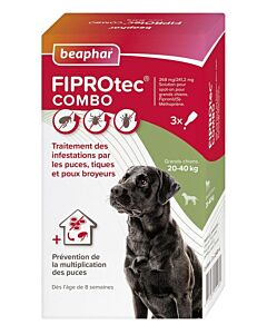 Beaphar Fiprotec Combo Chiens 20-40 kg 3 pipettes