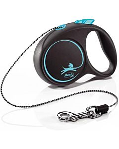 Laisse à enrouleur Flexi Black Design Corde Bleu XS 3 m
