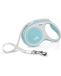 Laisse à enrouleur Flexi Comfort Sangle Bleu clair M 5 m
