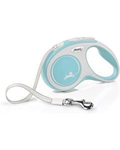 Laisse à enrouleur Flexi Comfort Sangle Bleu clair S 5 m
