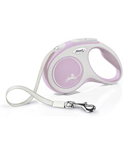 Laisse à enrouleur Flexi Comfort Sangle Rose S 5 m