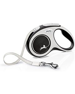 Laisse à enrouleur Flexi Comfort Sangle Noir S 5 m