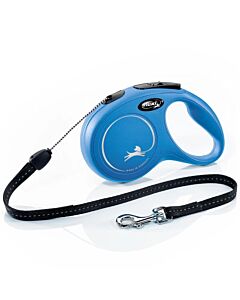 Laisse à enrouleur Flexi New Classic Corde Bleu M 5 m