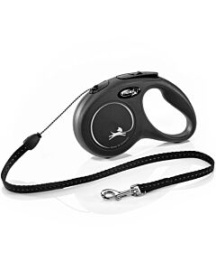Laisse à enrouleur Flexi New Classic Corde Noir M 8 m

