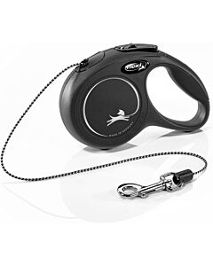 Laisse à enrouleur Flexi New Classic Corde Noir XS 3 m
