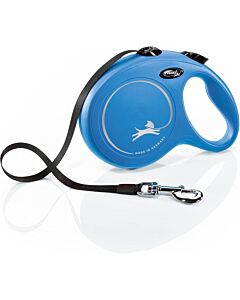Laisse à enrouleur Flexi New Classic Sangle Bleu L 8 m