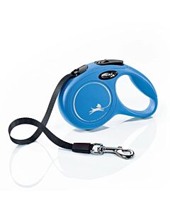 Laisse à enrouleur Flexi New Classic Sangle Bleu S 5 m