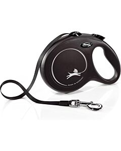 Laisse à enrouleur Flexi New Classic Sangle Noir L 8 m