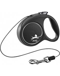 Laisse à enrouleur Flexi Black Design Corde Noir XS 3 m