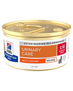 Hill's Prescription Diet Feline C/D Urinary Stress Mousse Poulet 12 x 85 g