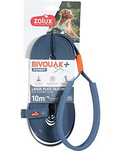 Zolux Longe plate Bivouak en silicone pour chien bleu 10 m