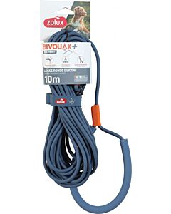 Zolux Longe ronde Bivouak en silicone pour chien bleu 10 m