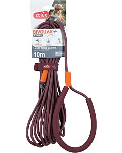 Zolux Lunghina rotonda Bivouak in silicone per cane rossa 10 m
