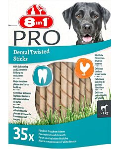 8in1 Twisted Sticks Dental XS pour chien x35- La Compagnie des Animaux