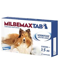 Milbemax Tab vermifuge chien de plus de 5 kg-