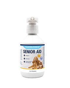Complément alimentaire SeniorAid pour chiens et chats seniors, soutient vitalité et santé