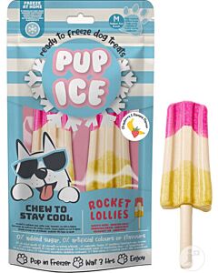 Pup Ice Glace Rocket Lollies Fraise Banane pour Chien 2 x 90 g