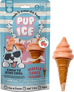 Pup Ice Glace Waffle Cones Fraise pour Chien 2 x 110 g