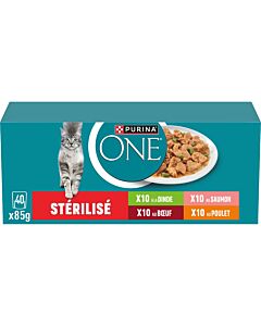 Purina One per Gatto Sterilizzati Multipack Assortito 40 x 85 g