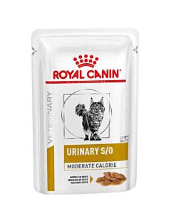 Royal Canin Veterinary Diet Cat Urinary S/O Moderate Calorie morceaux 12 x 85 g- La Compagnie des Animaux