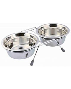 Trixie Set de gamelles anti-bruit & support