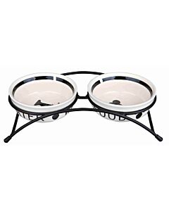 Trixie Set de gamelles en céramique avec support 0,25 L - La Compagnie des Animaux